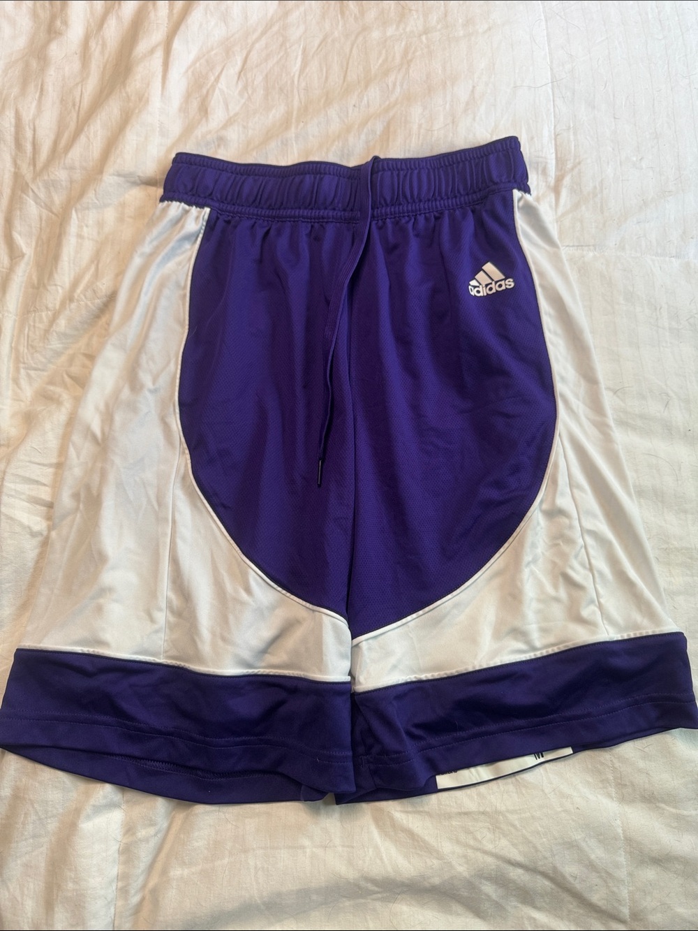 adidas Purple and White Boys' Athletic Shorts